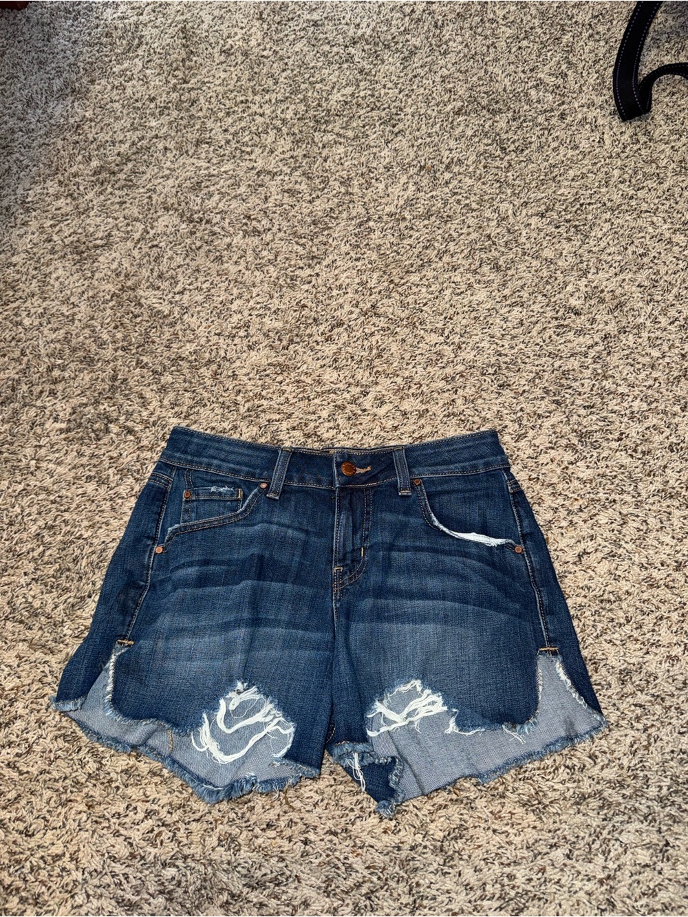 Level 99 Women's Distressed Dark Blue Shorts
